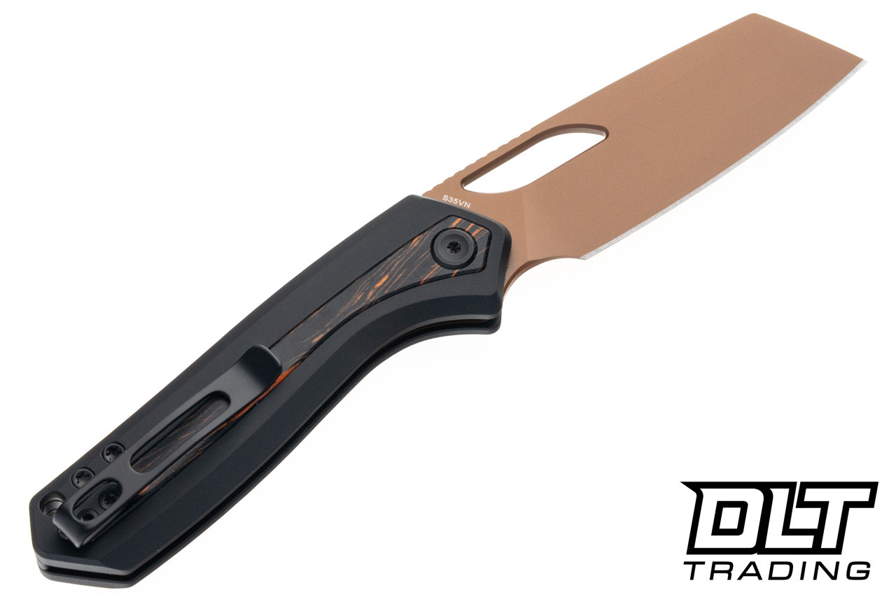 Vosteed Kroc Top - Black Aluminum - Topo G-10 Inlay - S35VN Copper