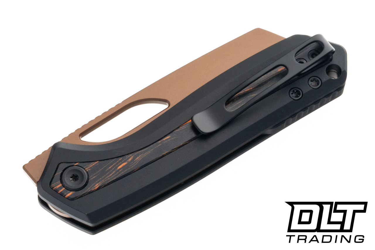 Vosteed Kroc Top - Black Aluminum - Topo G-10 Inlay - S35VN Copper