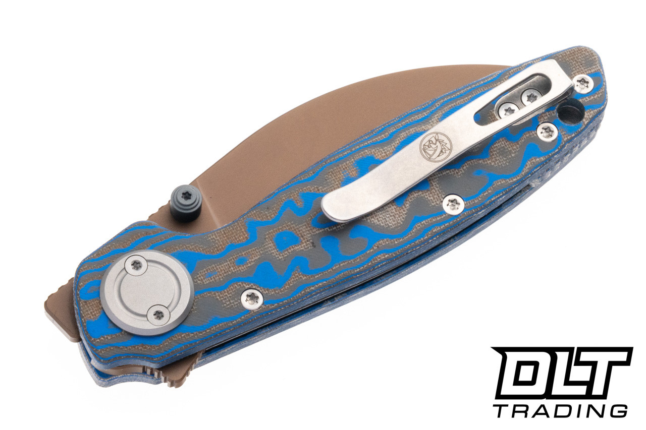 Vosteed Shilin Cutter - Vanchor Lock - Blue Ocean Micarta - Copper