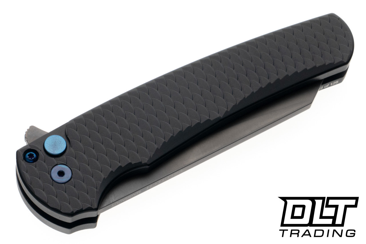 Pro-Tech Malibu Reverse Tanto - Black Dragon Scale Handle - Smoky