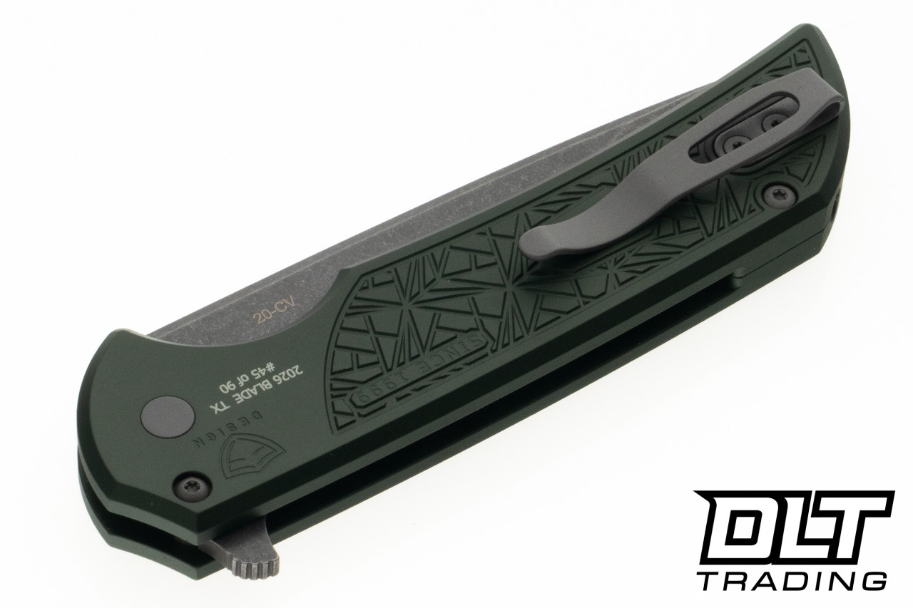 Pro-Tech Mordax - Green Nexus Textured Handle - Acidwashed 20CV