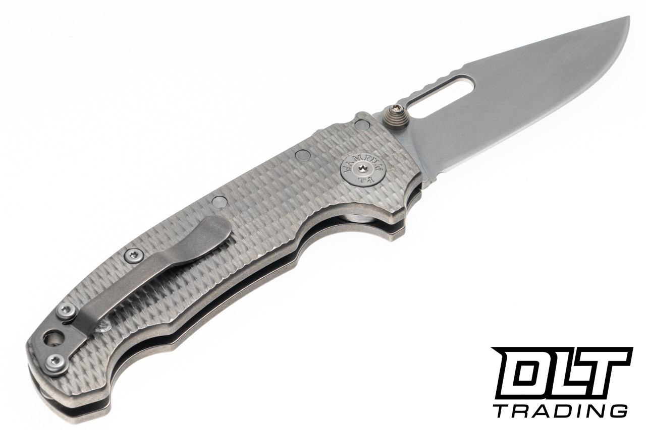Demko AD20I Slim - Nitro-X7 Clip Point Blade - Textured Titanium
