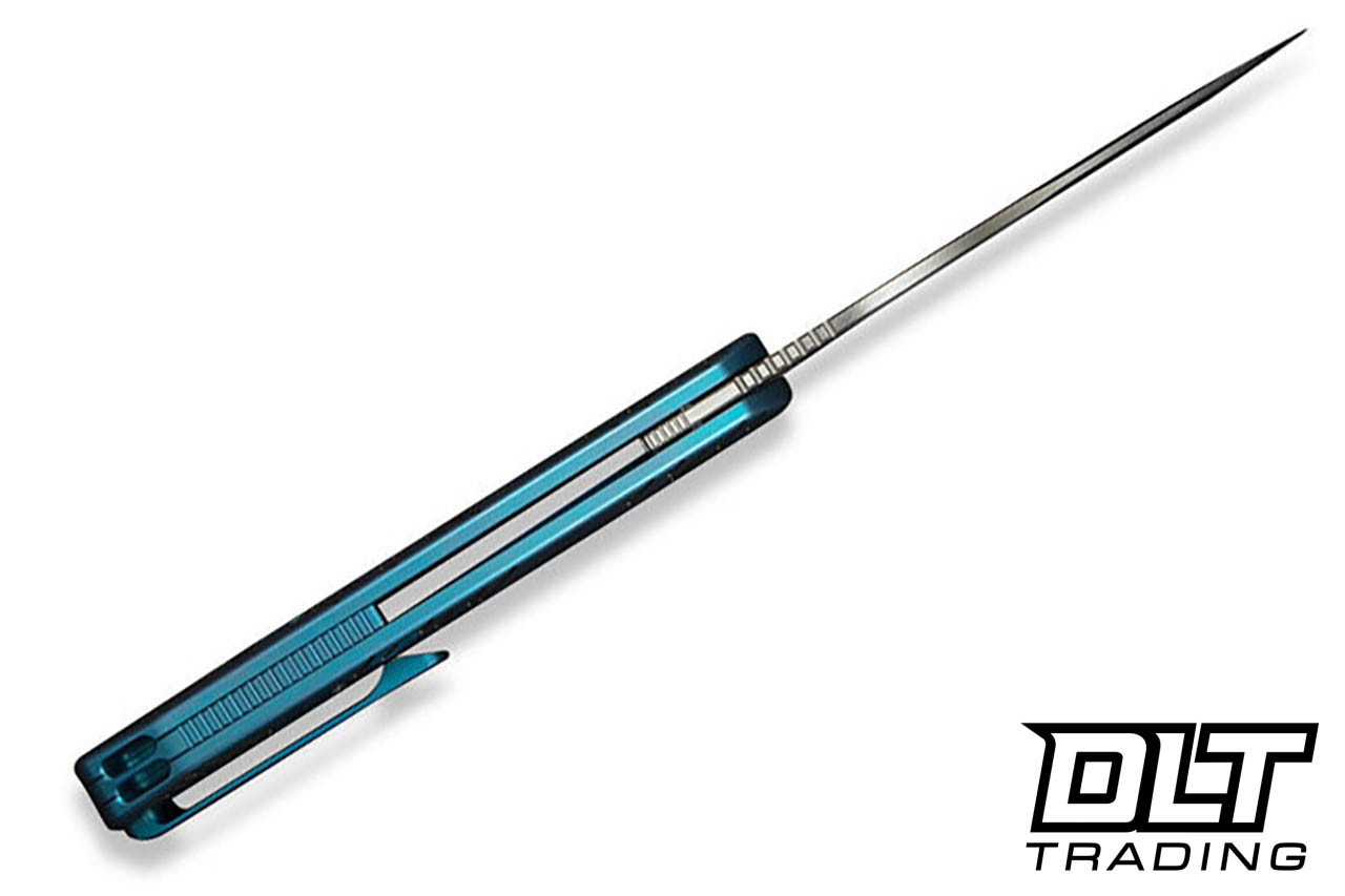 WE Knife Inmate 23096B-3 - Blue Titanium - Golden Raindrops