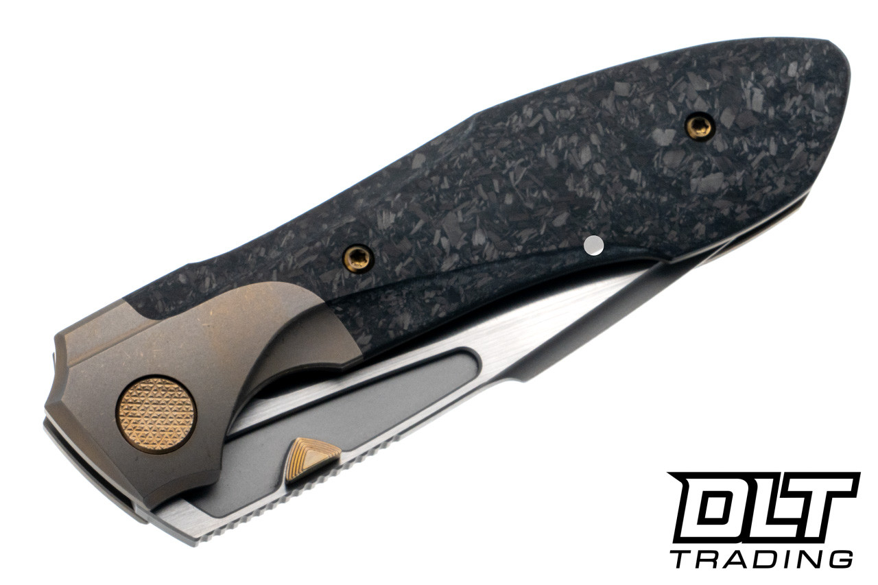 Null Knives Voodoo - Stonewash Bronze Ti - Marbled Carbon Fiber