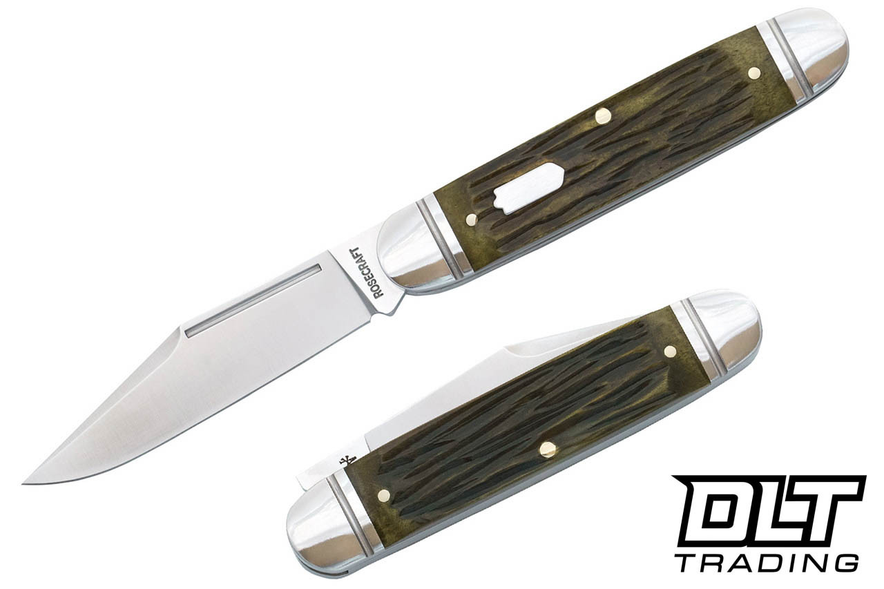 RoseCraft Blades Birchfield Camp Jack - Green Jigged Bone - Satin