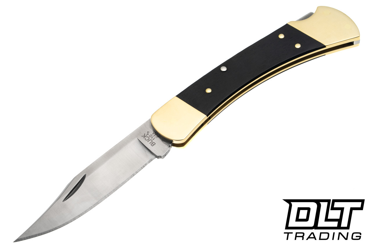 Buck 110 Slim Heritage Elite 110BRS19 - Ebony - Brass Bolsters