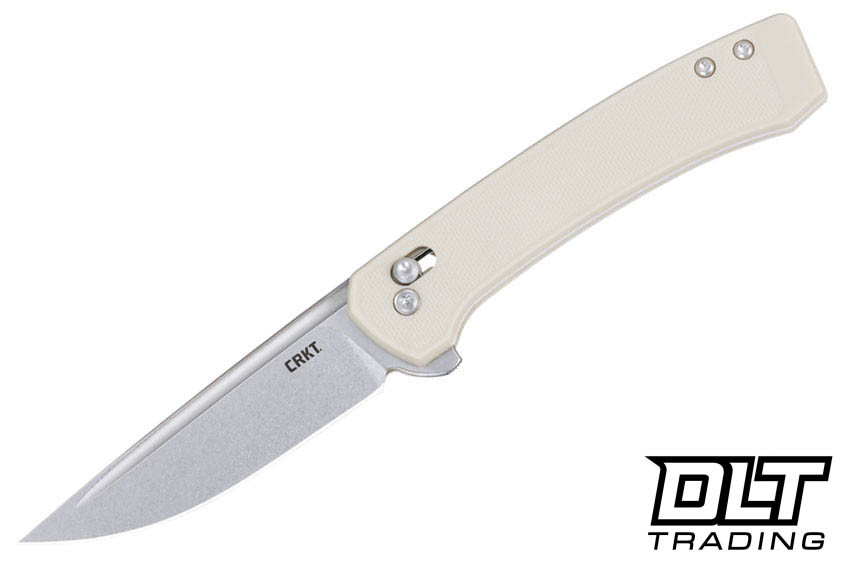 CRKT Q Compact Crossbar Lock - Ivory GFN Handle - Stonewash 14C28N