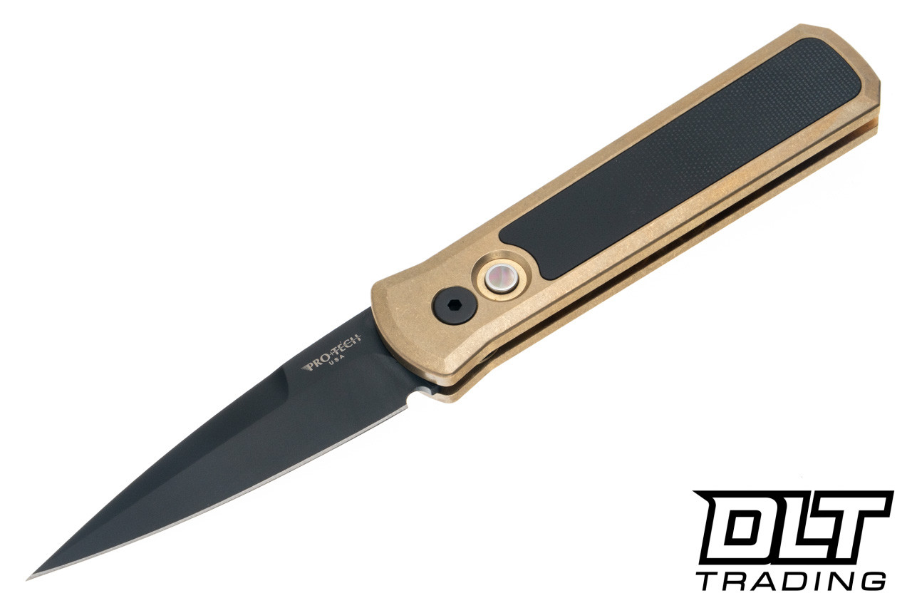 Pro-Tech Godson - Bronze Aluminum - Black G-10 Inlay - Black DLC