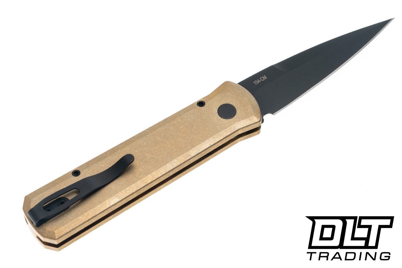 Pro-Tech Godson - Bronze Aluminum - Black G-10 Inlay - Black DLC