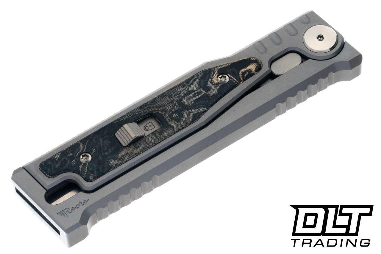 Reate EXO-M Elmax DE - Stonewash - Black & Green Burl Micarta