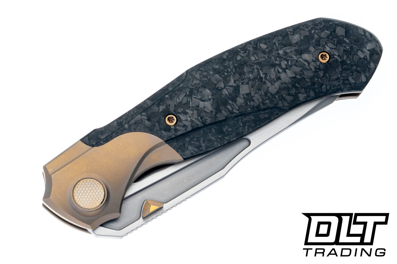 ノデルデザイン 新品 3ndelier blade(Brass ver) Null Knives Vandal - Stonewash Bronze Ti - Marbled Carbon Fiber