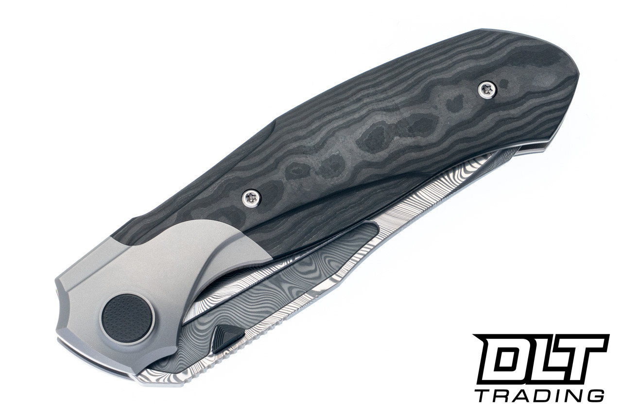Null Knives Vandal - Bead Blasted Ti - Black Camo FatCarbon Inlay