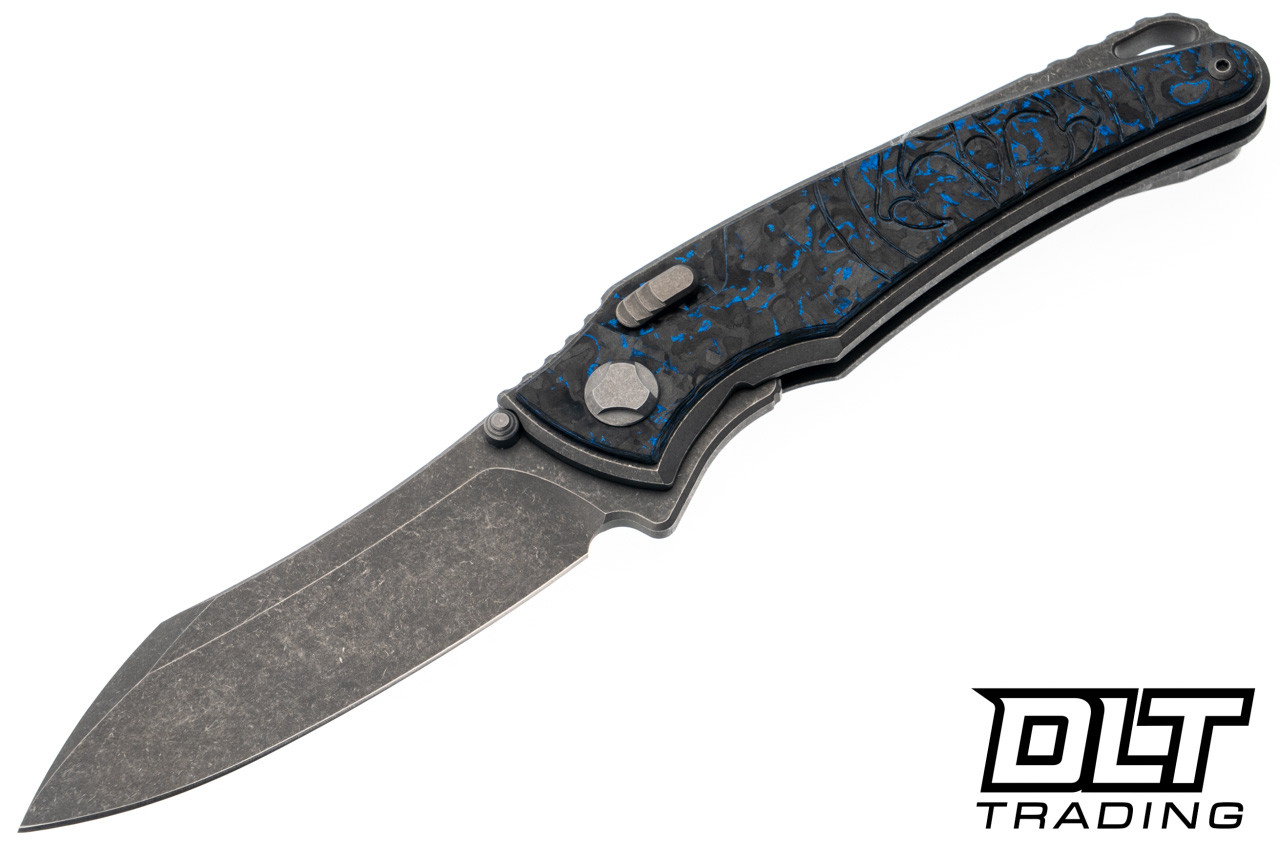 Hawk Knives Talon M390 - Titanium Handle - Blue TechnoCarbo