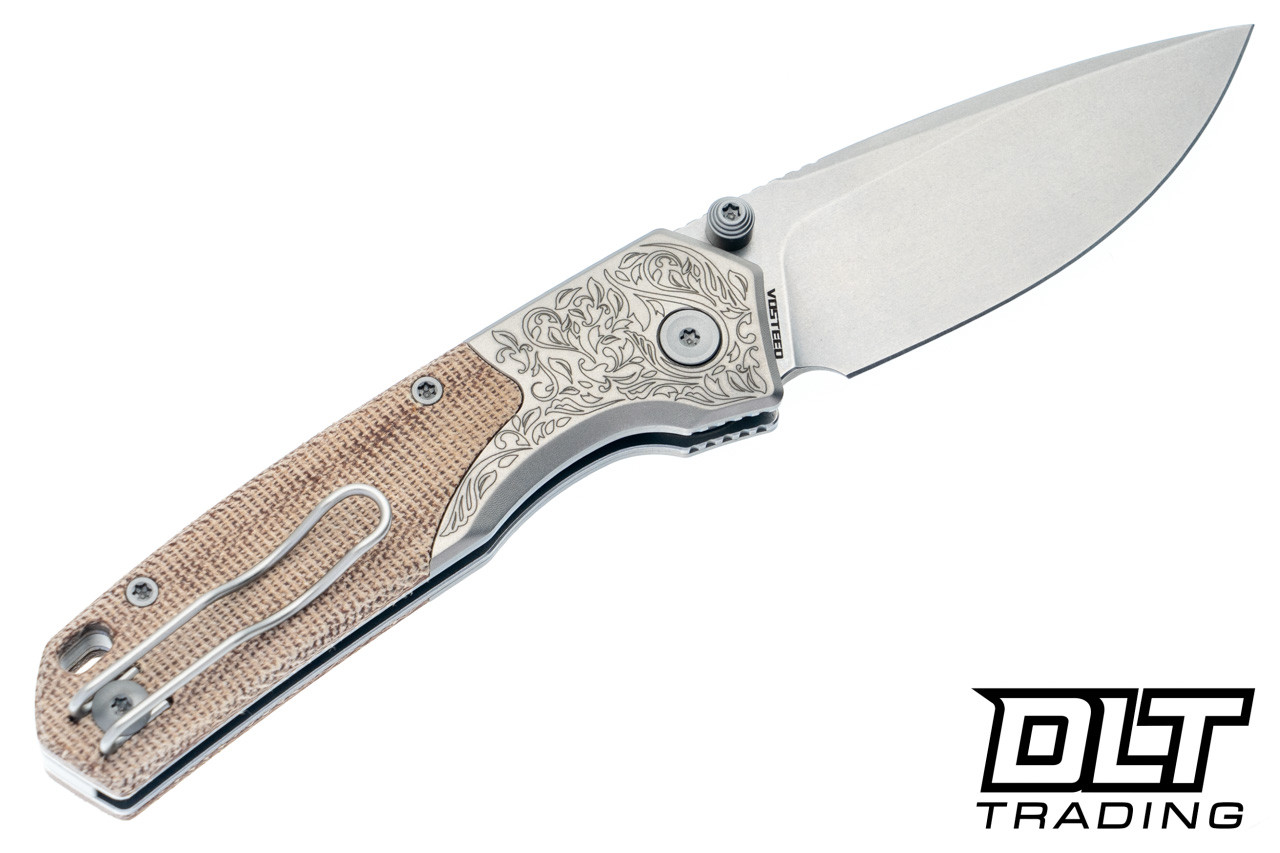 Vosteed Psyop 299 - Natural Micarta - Titanium Bolster - Stonewash