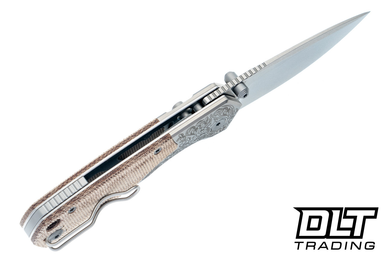 Vosteed Psyop 299 - Natural Micarta - Titanium Bolster - Stonewash
