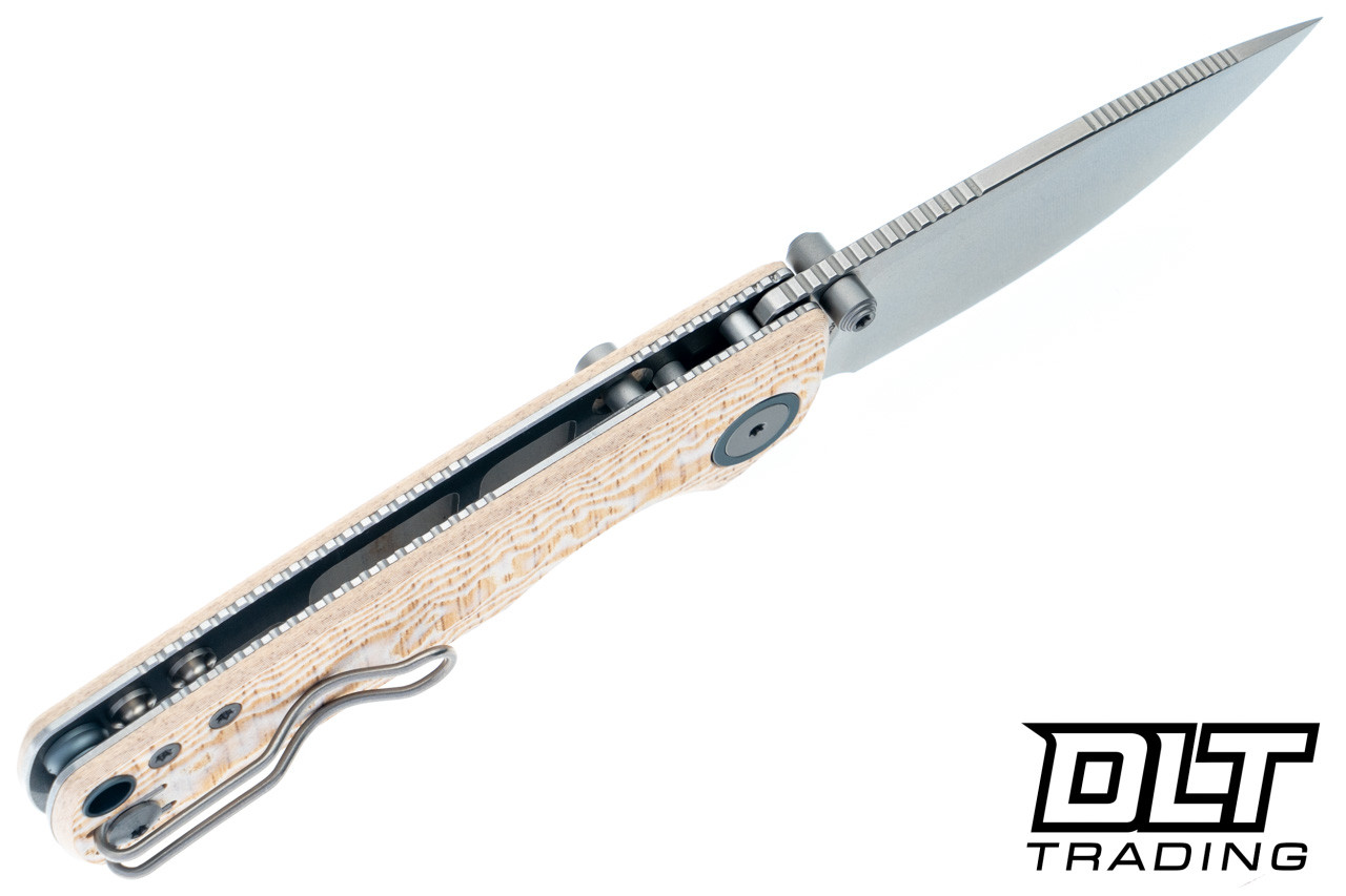 Vosteed Porcupine - Bamboo Micarta - Stonewash 14C28N Drop Point