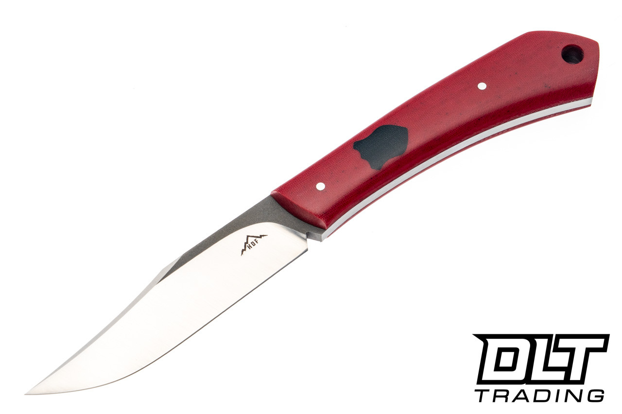 Hammer Down Forge Companion - Light Red Canvas Micarta - Black