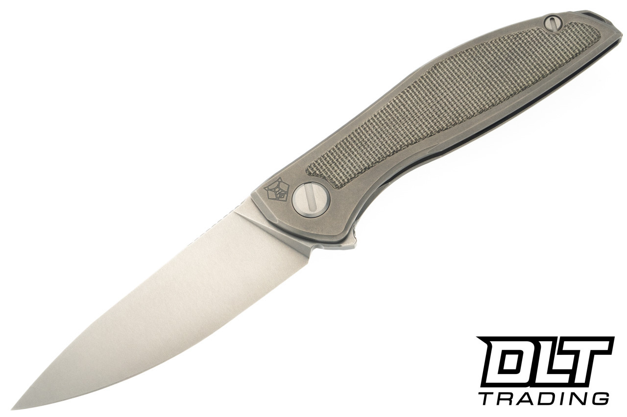 Shirogorov NeOn NL MRBS - Green Canvas Micarta - Elmax Blade - DLT