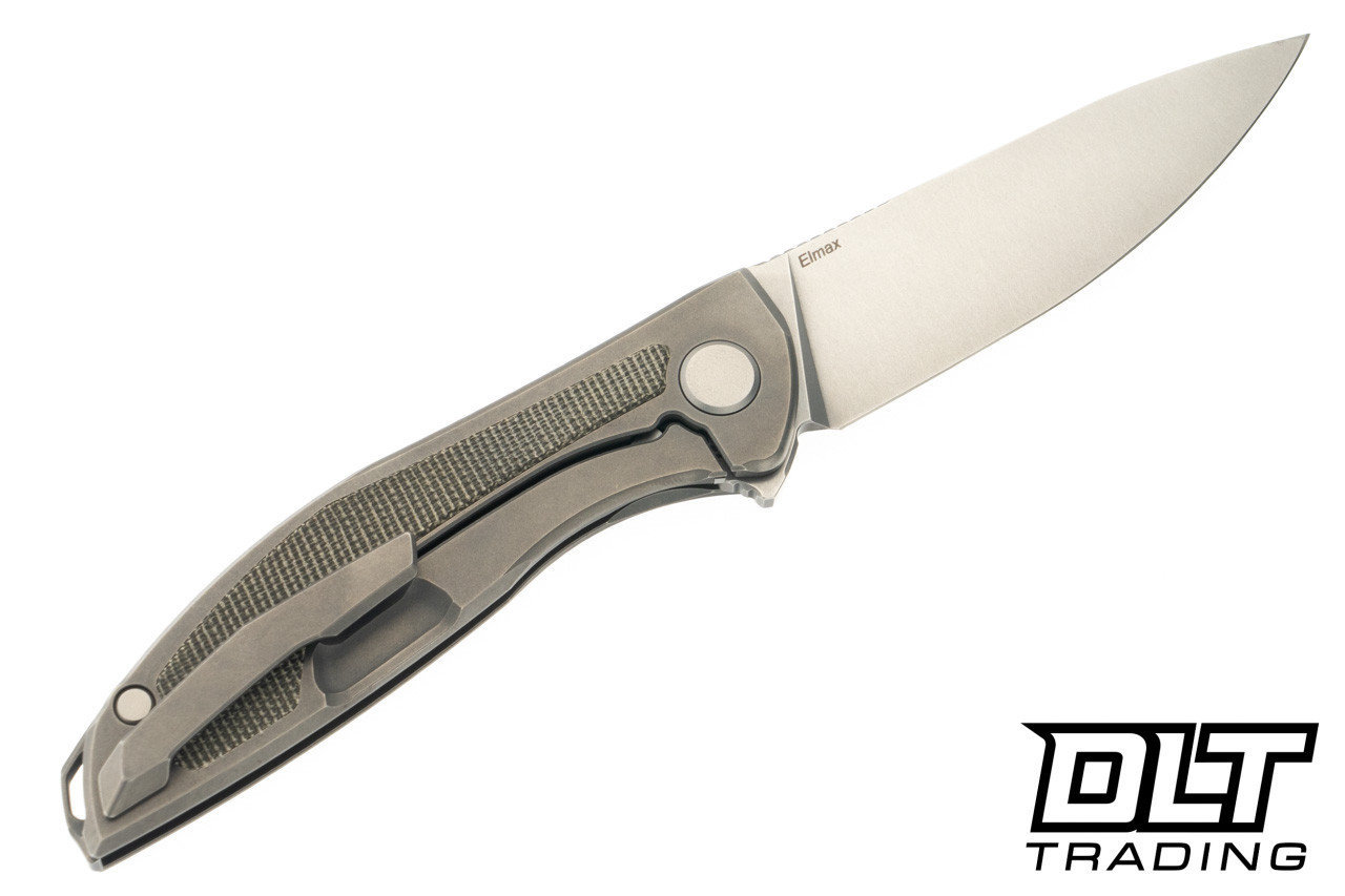 Shirogorov NeOn NL MRBS - Green Canvas Micarta - Elmax Blade - DLT