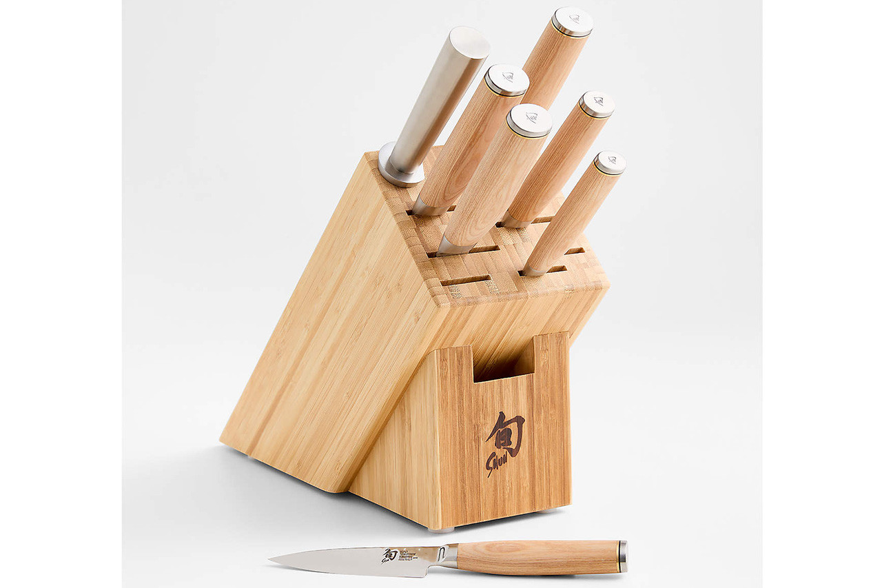 Shun Premier 8 Piece Professional Block Set - Blonde Pakkawood