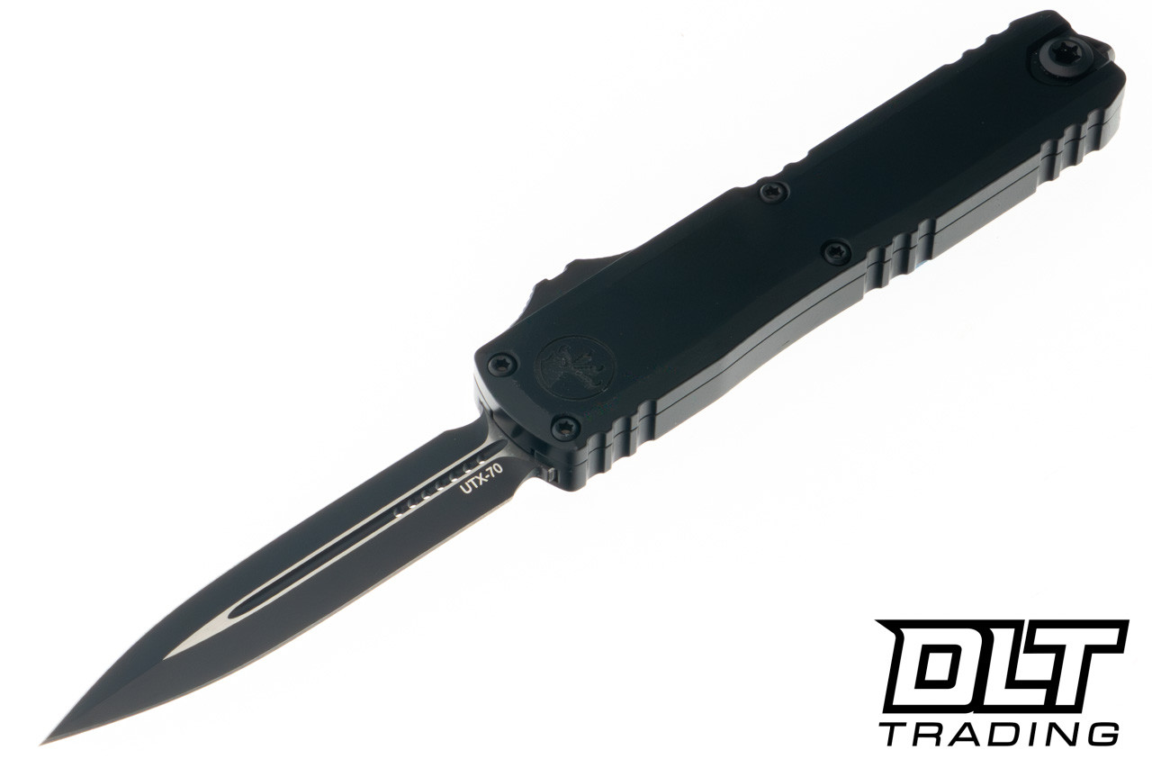 Microtech UTX-70 Gen IV D/E - Black Tactical Handle - Stonewashed