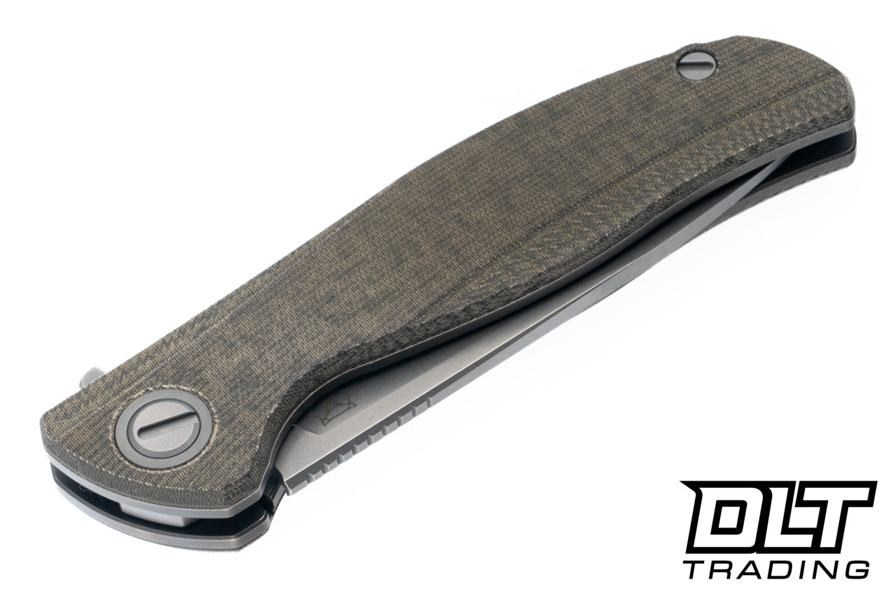 Shirogorov F95 Ursus MRBS - Green Canvas Micarta - Stonewash Elmax