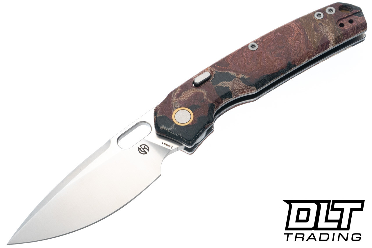 Vosteed Psyop - Canvas Rag Burl Red Currant Micarta - Stain Elmax