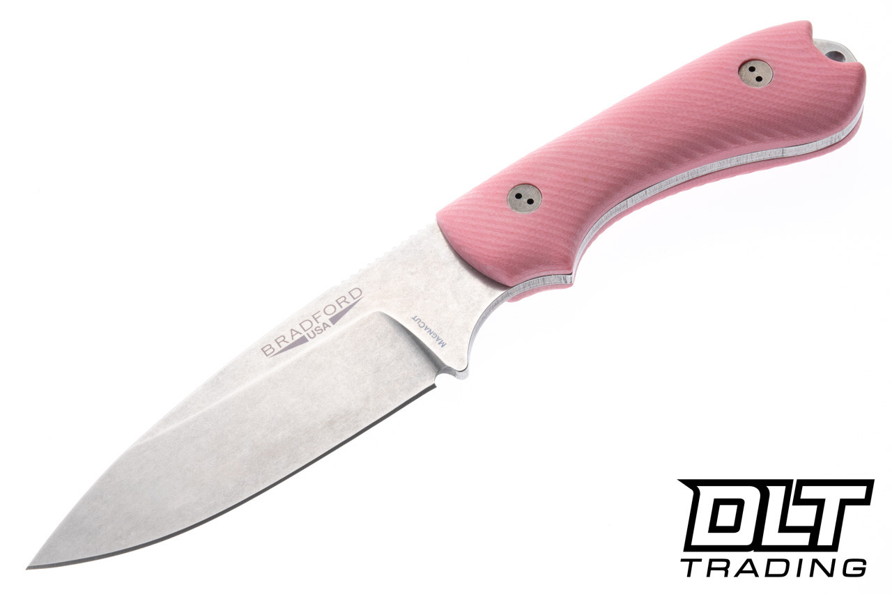 Bradford 3.2 MagnaCut - 3D Microtextured Pink G-10 - Sabre Grind