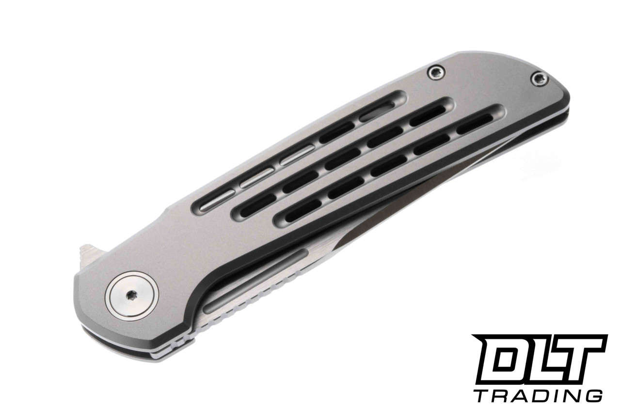 Reate Remedy - Satin Elmax Blade - Bead Blasted Titanium - DLT Trading