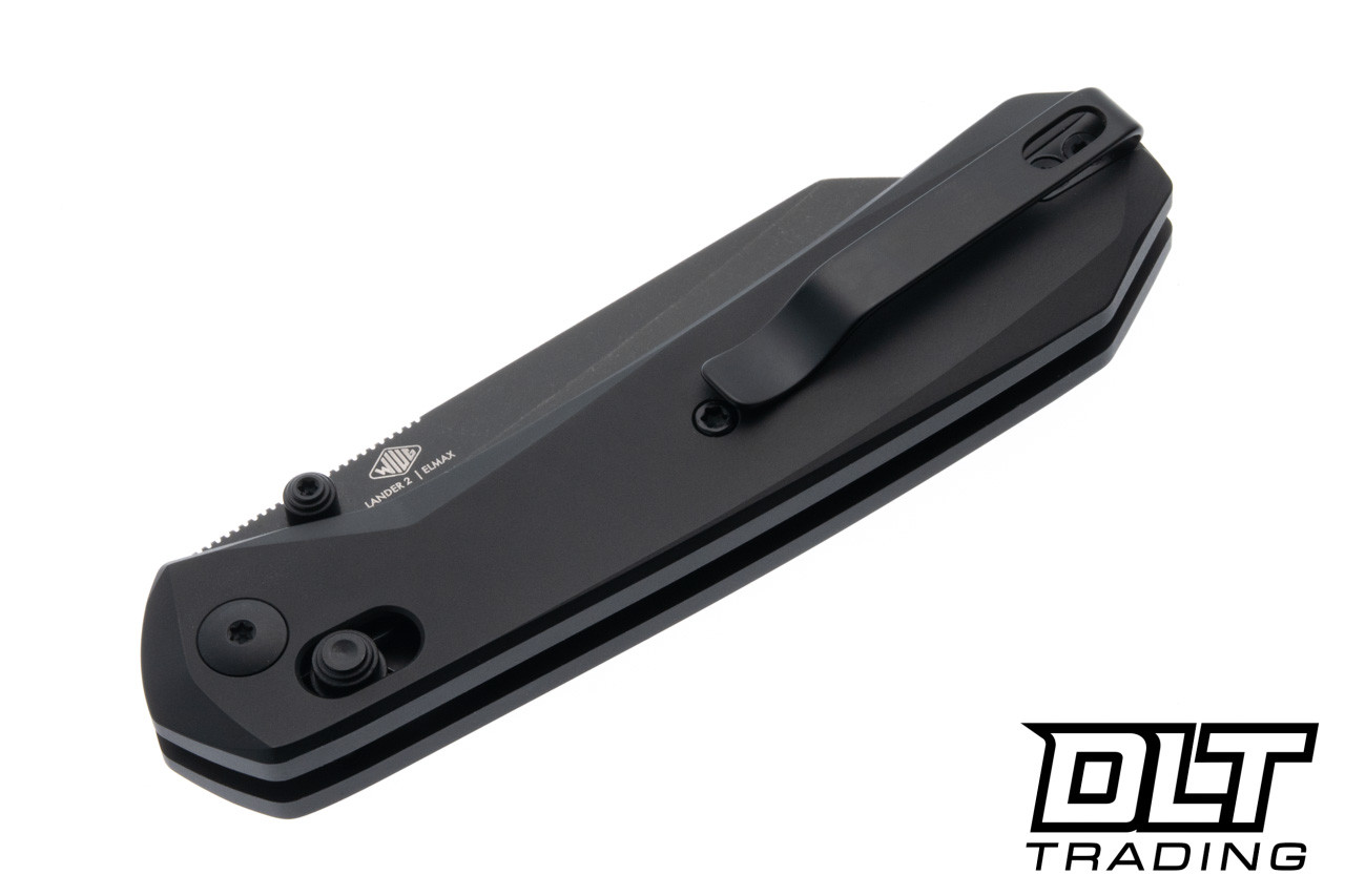 KNAFS Lander 2 - Black Aluminum - Reverse Tanto Elmax Blade - DLT