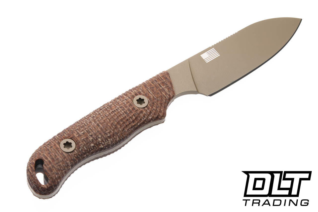 Hellbender Ranch Hand - Burlap Micarta - Coyote Cerakote MagnaCut