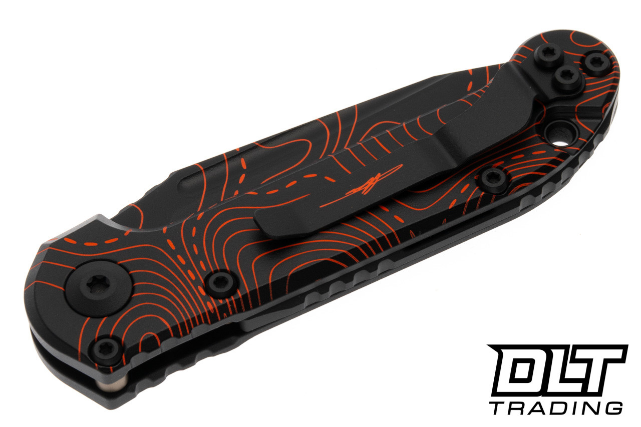 Microtech LUDT Gen III - Black and Orange Topographic Handle