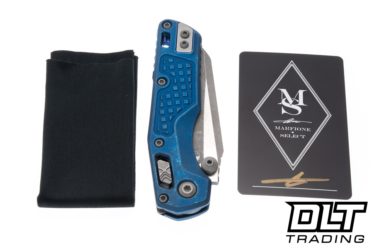 Microtech MSI Mini Ram-Lok - Antique Blue Anodized Frag Titanium