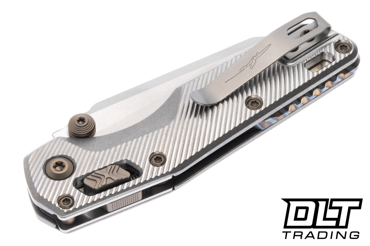 Microtech MSI Mini Ram-Lok - Stonewash Fluted Titanium - Flamed