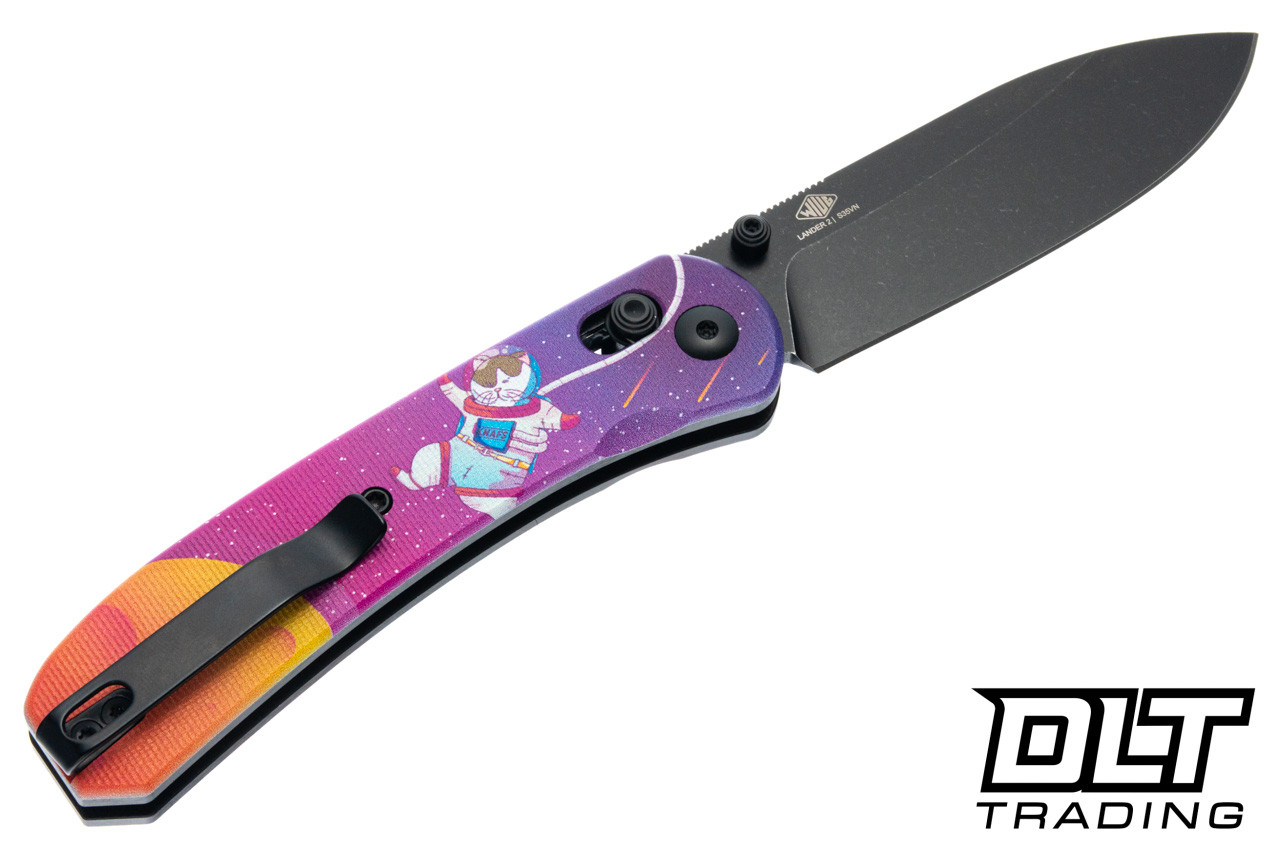 KNAFS Lander 2 - Kitty Cosmic Crew G-10 - Black Stonewash S35VN