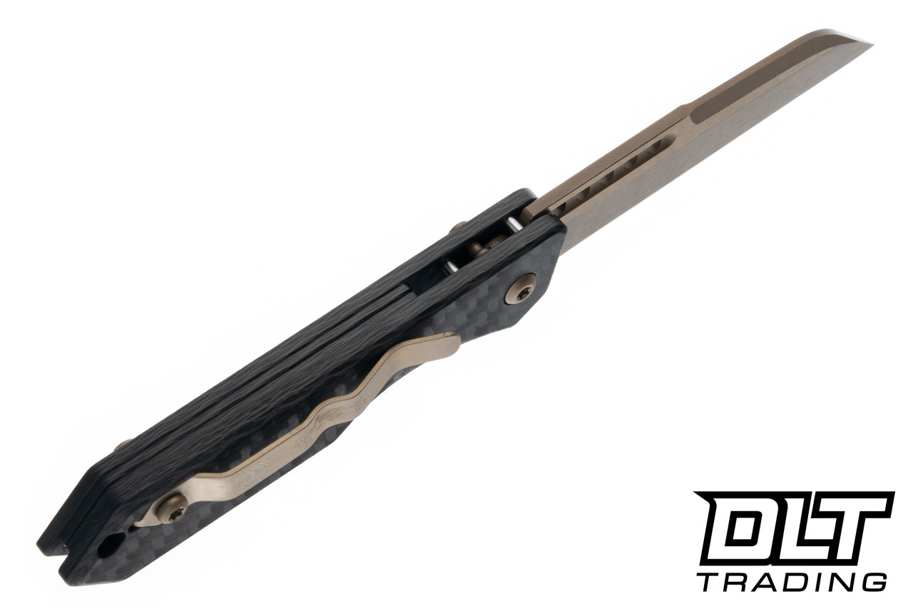 Heretic Jinn Auto - Wharncliffe Bronze MagnaCut Blade - Carbon