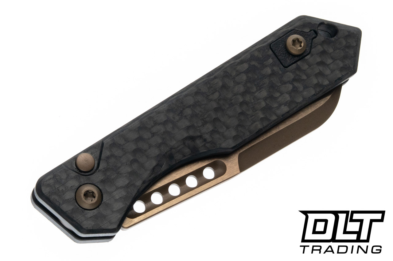 Heretic Jinn Auto - Wharncliffe Bronze MagnaCut Blade - Carbon