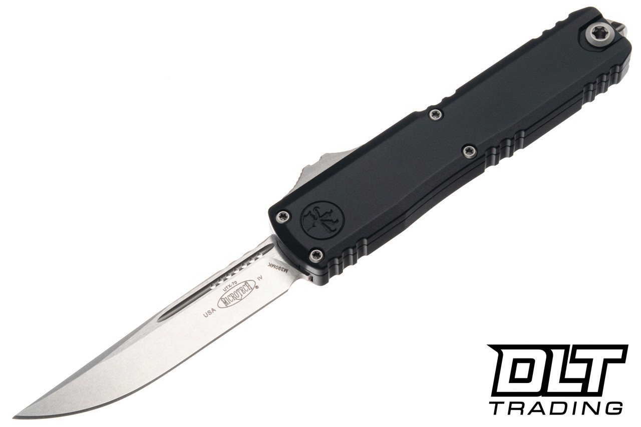 Microtech UTX-70 Gen IV - Black Handle - Stonewashed Blade - 11484