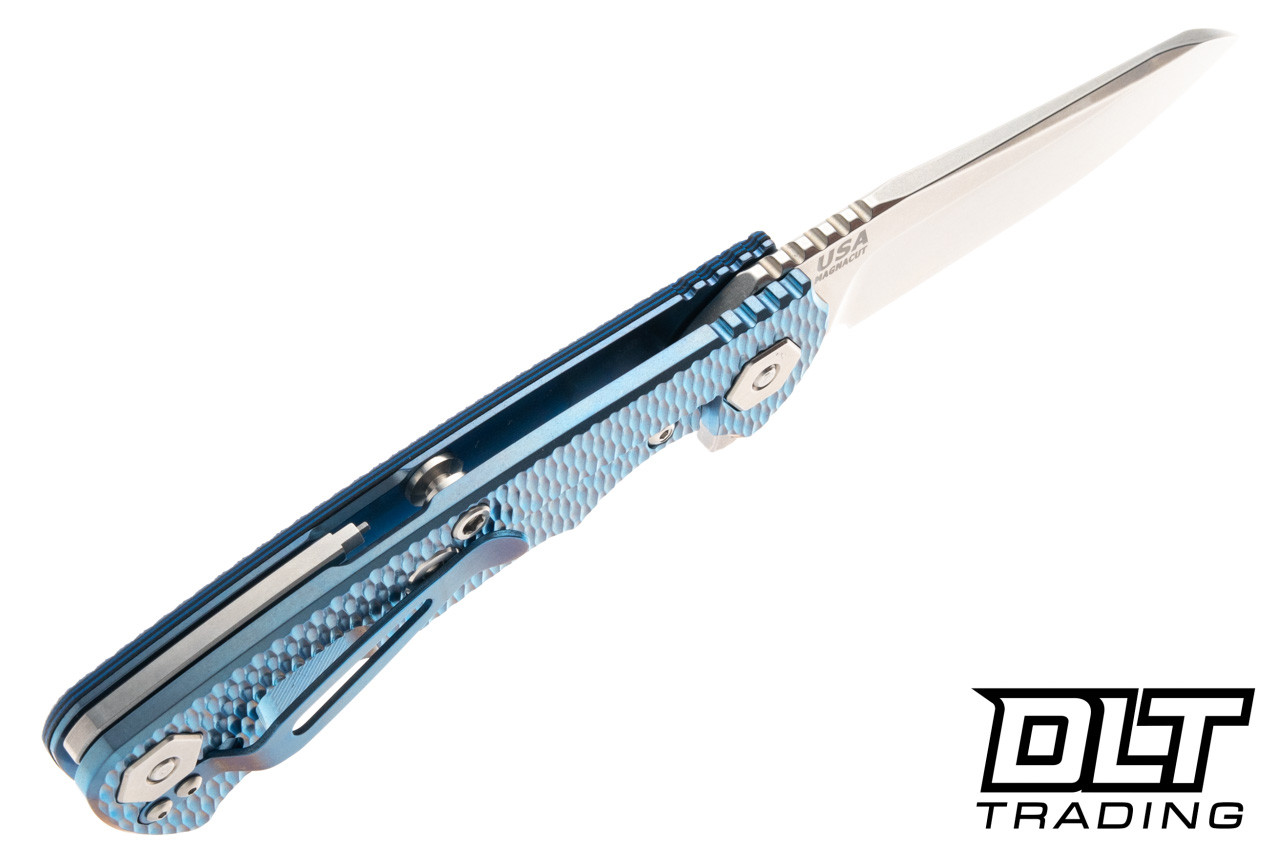 Hinderer Project X Sheepsfoot MagnaCut - Blue Anodized Titanium