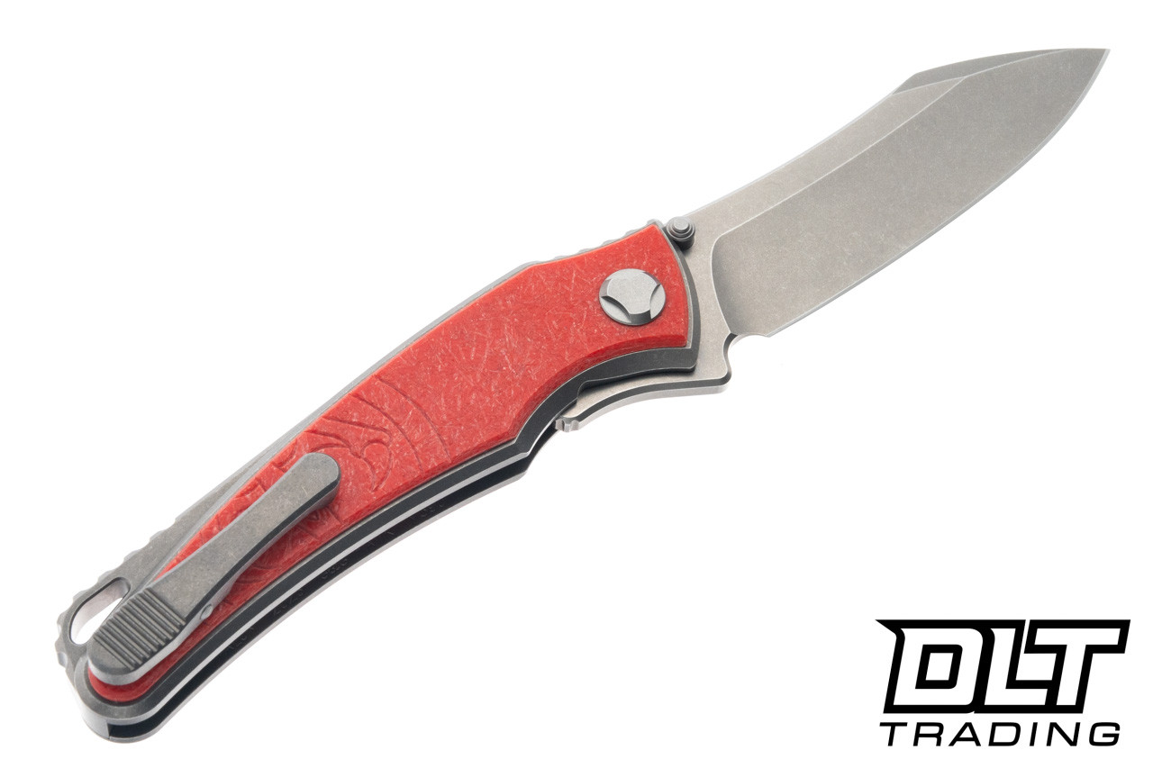 Hawk Talon - Titanium Handle - Pulse Red Glass FatCarbon Overlay