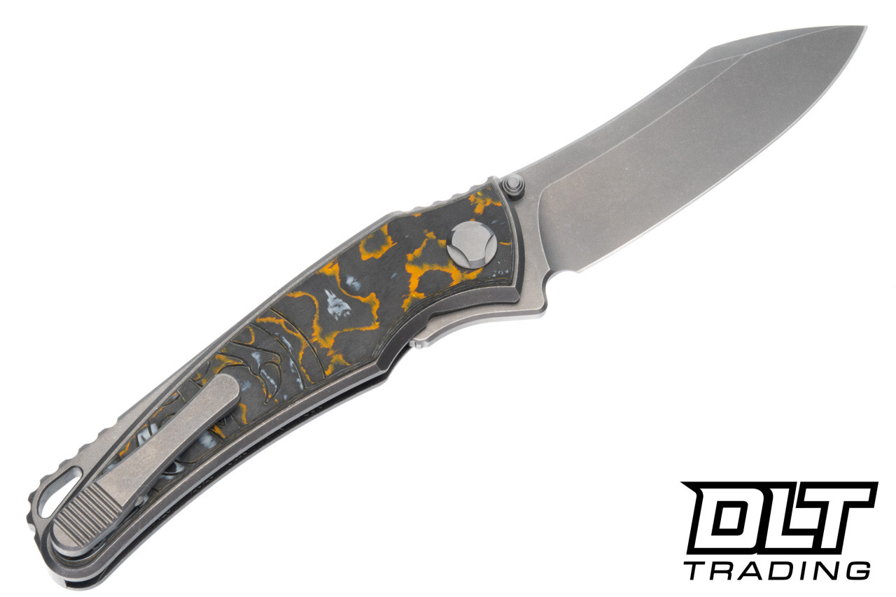 Hawk Talon - Titanium Handle - Neon Orange CamoCarbon Overlay