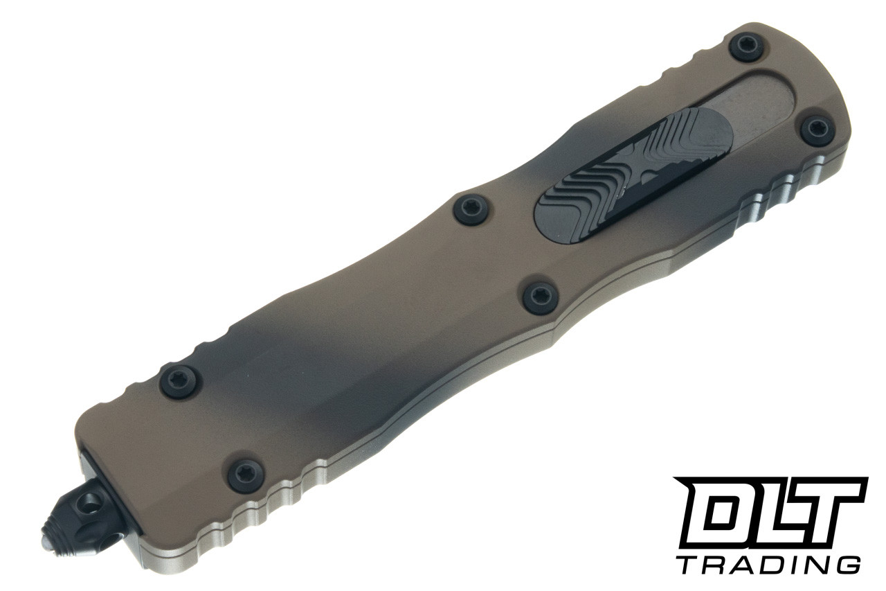 Microtech Dirac Delta D/E - Tan War Paint Handle - Tan War Paint