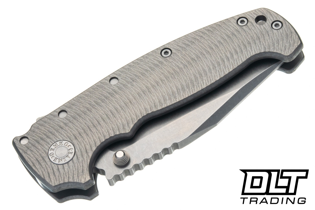 Demko AD20 XXX - Textured Titanium II - Clip Point CPM-3V Blade