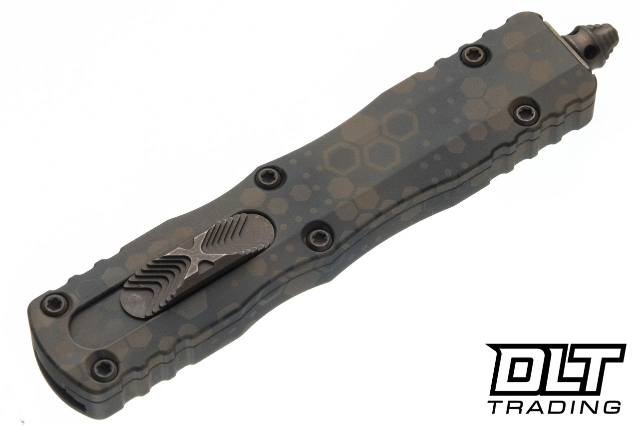 Microtech Dirac - Badlands Hex Camo Handle - Bronzed Apocalyptic