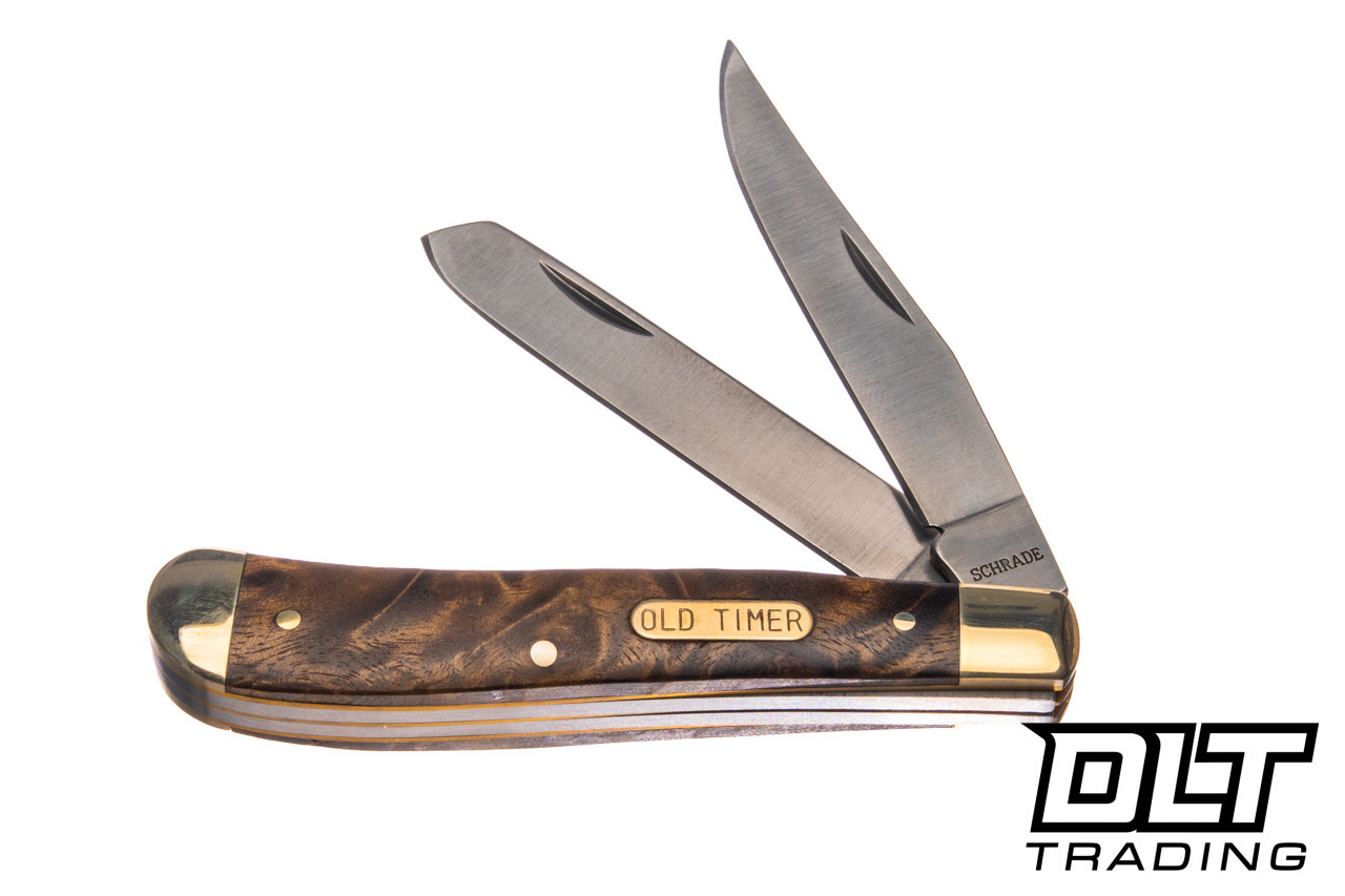 Schrade Old Timer Gunstock Two Blade Trapper Tin - Desert Ironwood