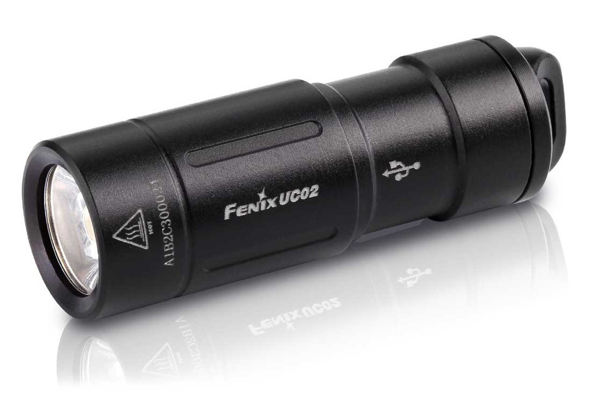 Fenix UC02 Rechargable Keychain Flashlight - Black - DLT Trading