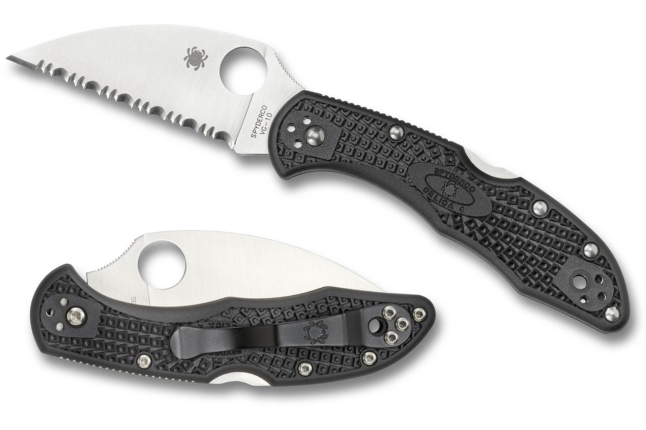 Spyderco Delica 4, Wharncliffe Fully Serrated