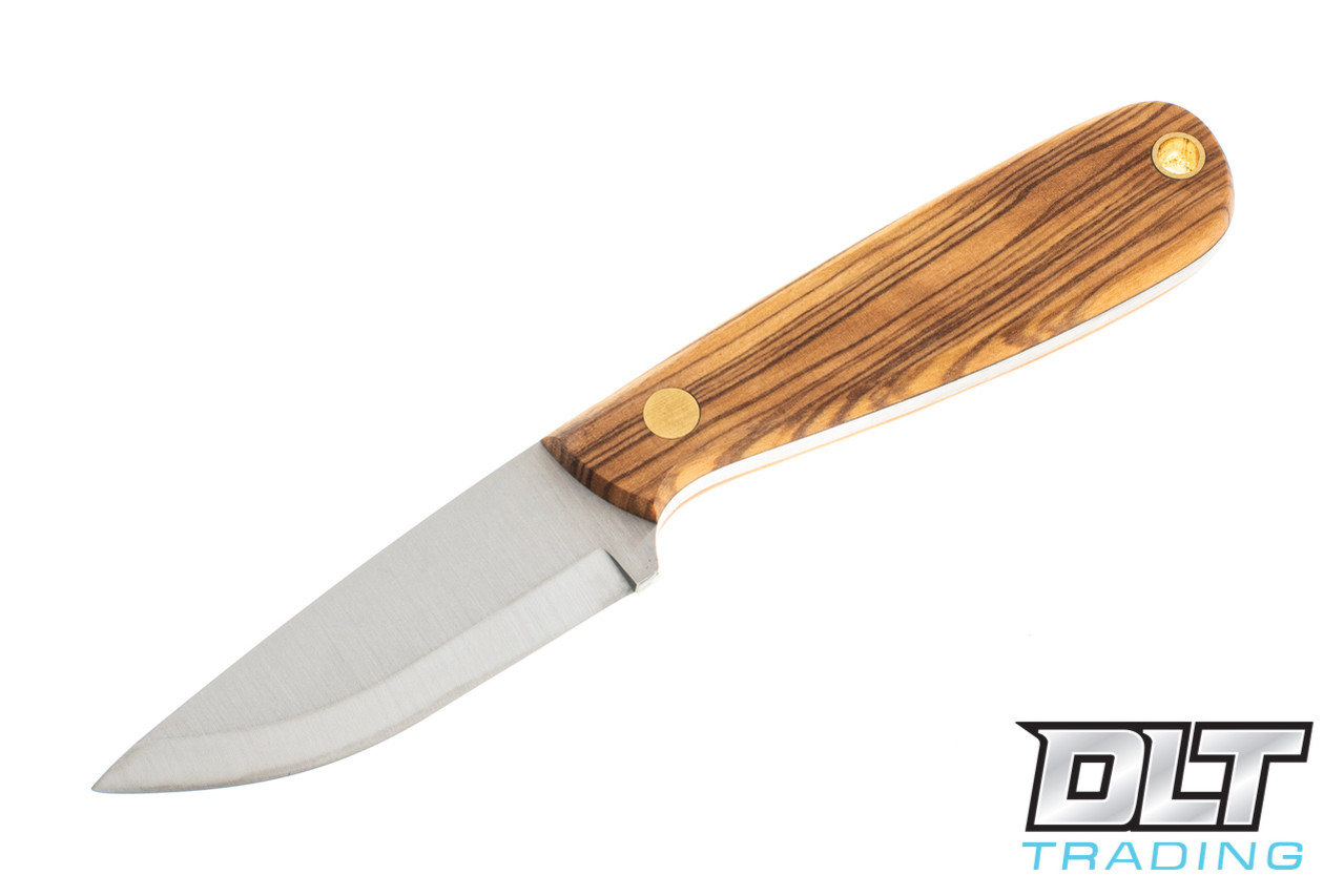 BRISA Necker 70 Scandi - Olivewood - Leather Sheath - DLT Trading