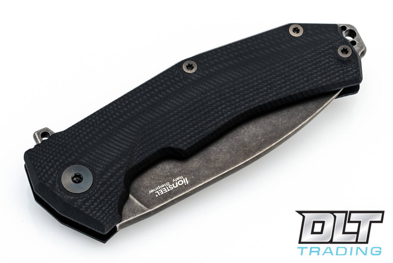 LionSteel KUR - Black Stonewash Blade - Black G-10 - DLT Trading