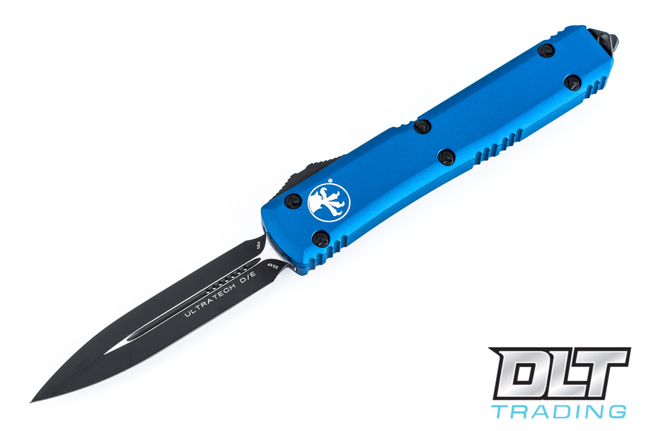 Microtech Ultratech D/E - Blue Handle - Black Blade